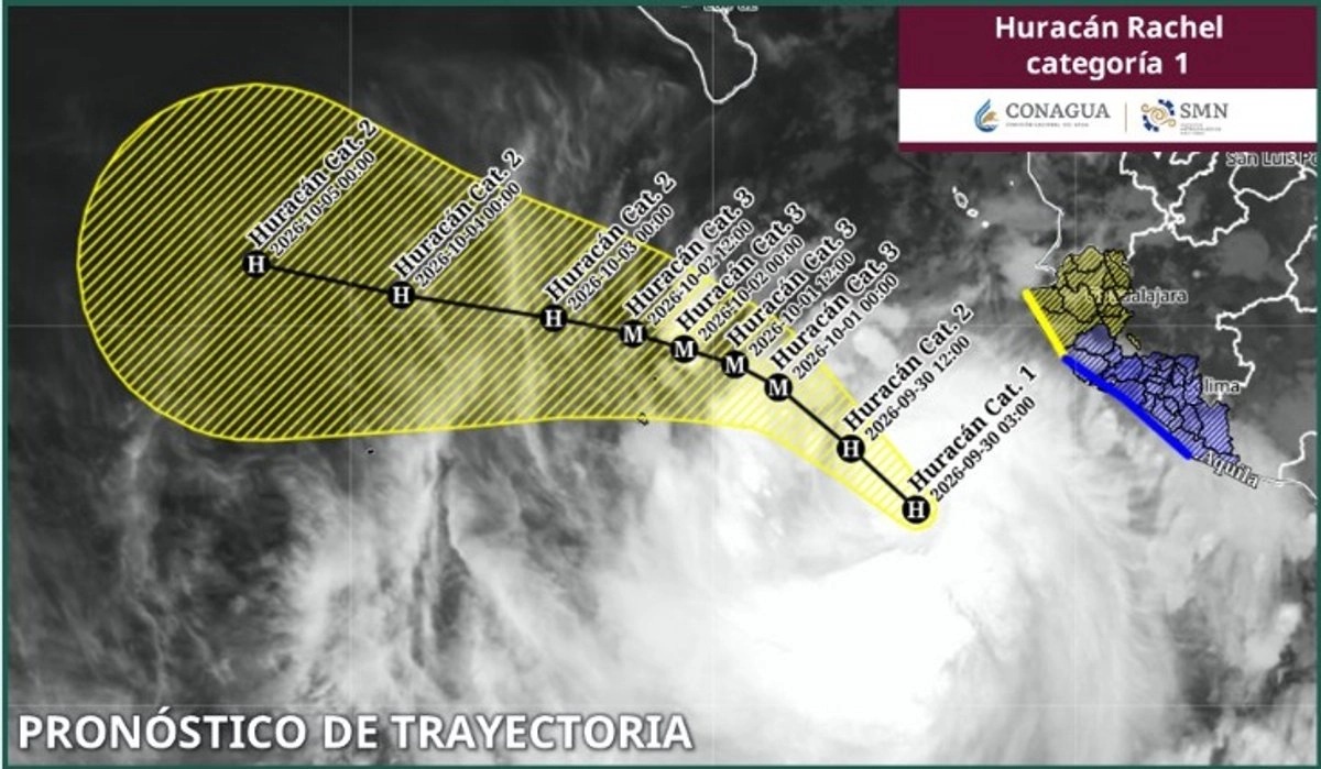 'Rachel' se convierte en huracán categoría 1; pone en alerta a Jalisco y Michoacán