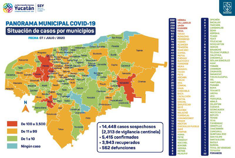 Por segundo día consecutivo se registran 15 decesos por COVID-19 en Yucatán