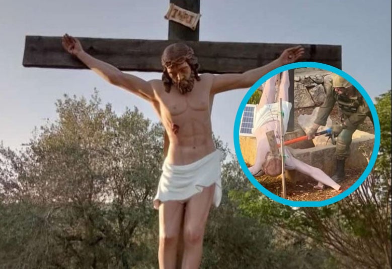 Netanyahu condena el destrozo a martillazos por un soldado israelí de un Cristo en Líbano