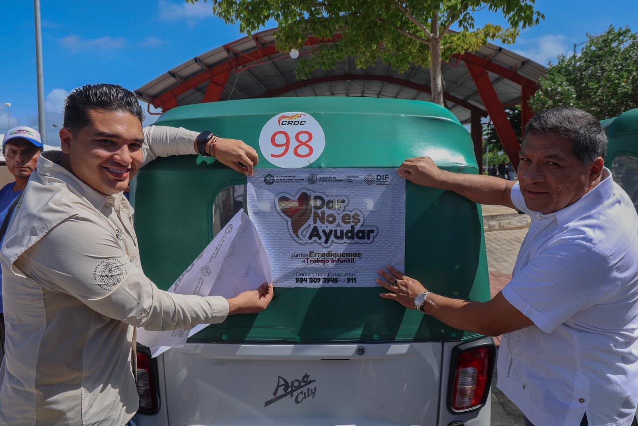 DIF Playa del Carmen lleva campaña contra el trabajo infantil a mototaxis de Puerto Aventuras