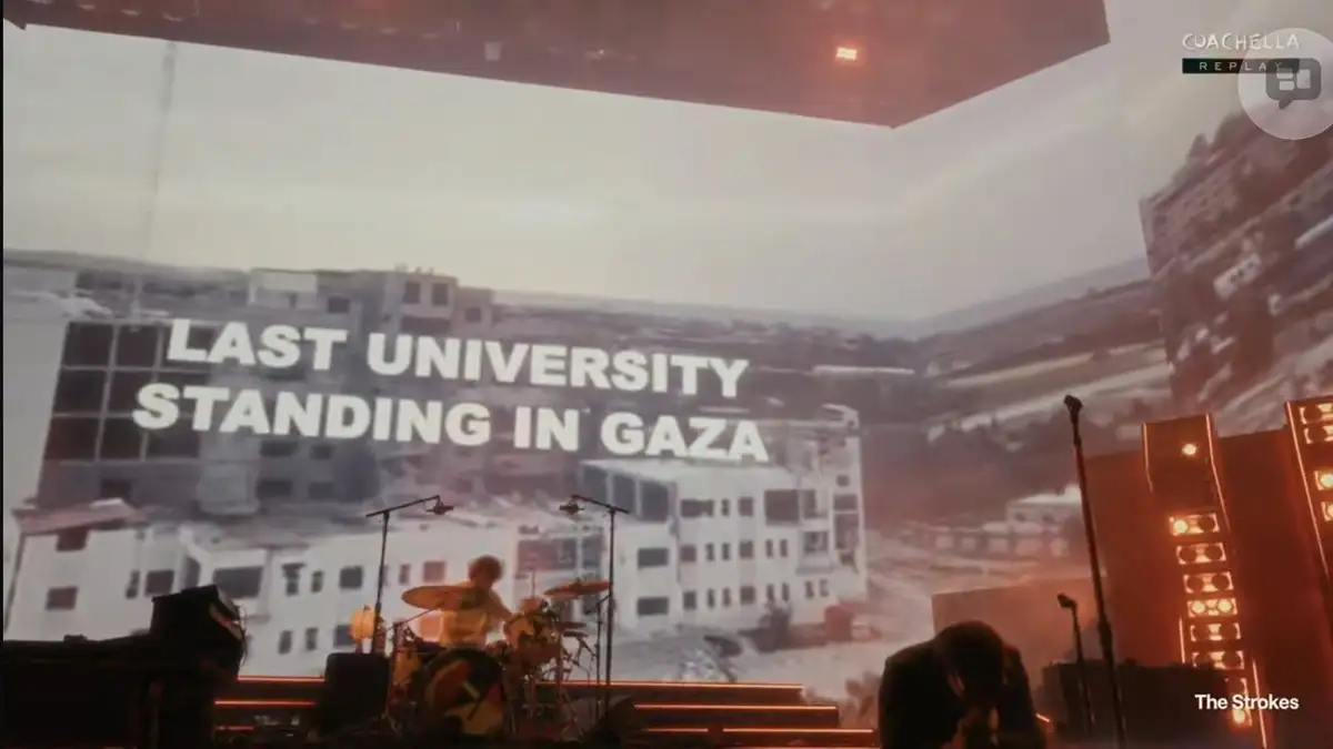 The Strokes contra la CIA: exhiben durante Coachella injerencias de EU y situación en Gaza