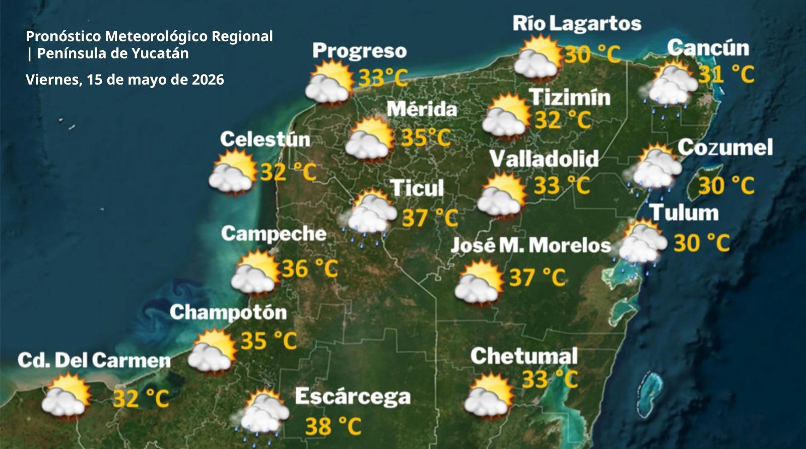 Pronóstico del tiempo: Así será el clima en Yucatán este viernes 15 de mayo