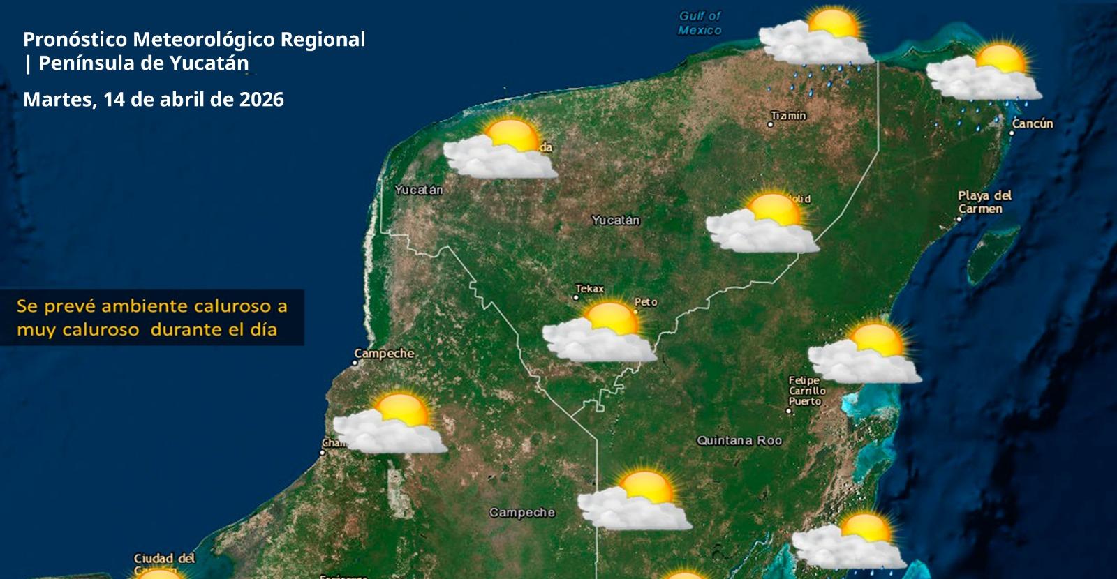 Pronóstico del tiempo: Así será el clima en Yucatán este martes 14 de abril