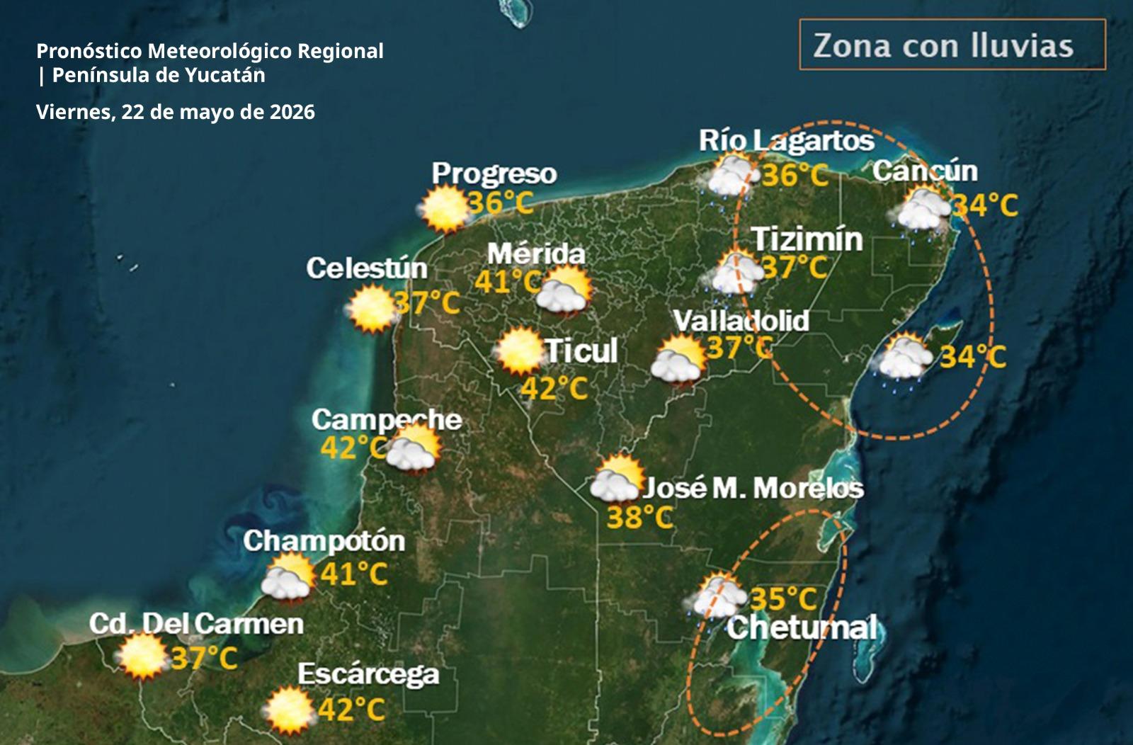 Pronóstico del tiempo: Así será el clima en Yucatán este viernes 22 de mayo