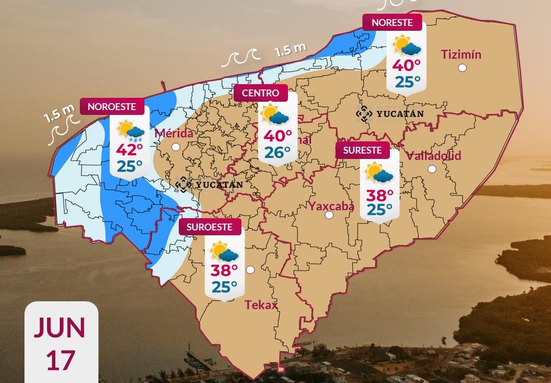 Pronóstico del tiempo: Así será el clima en Yucatán este miércoles 17 de junio
