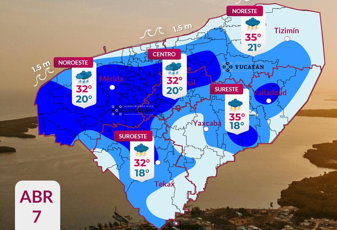 Pronóstico del tiempo: Así será el clima en Yucatán este martes 7 de abril