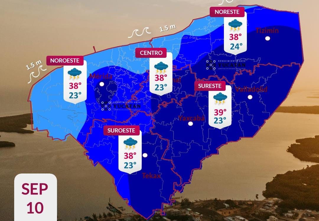 Pronóstico del tiempo: Así será el clima en Yucatán este jueves 10 de septiembre