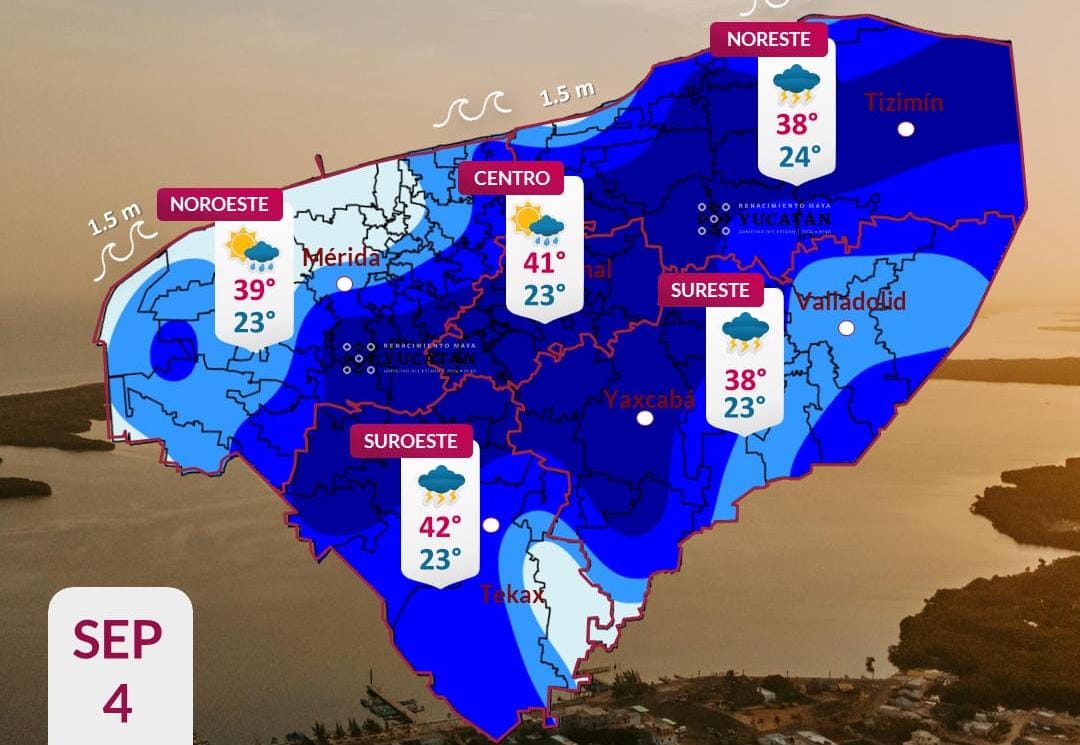 Pronóstico del tiempo: Así será el clima en Yucatán este viernes 4 de septiembre