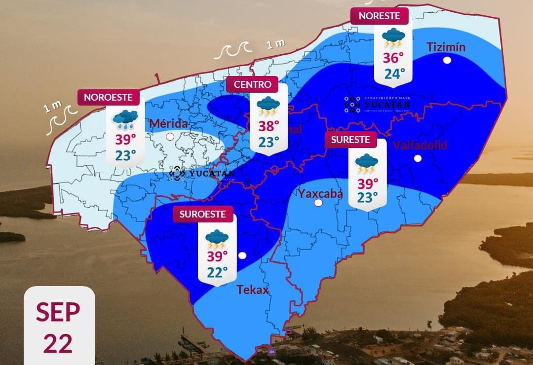 Pronóstico del tiempo: Así será el clima en Yucatán este martes 22 de septiembre
