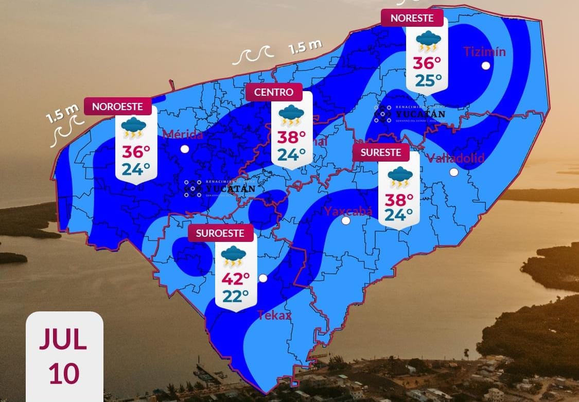 Pronóstico del tiempo: Así será el clima en Yucatán este viernes 10 de julio
