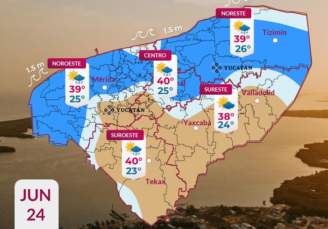 Pronóstico del tiempo: Así será el clima en Yucatán este miércoles 24 de junio