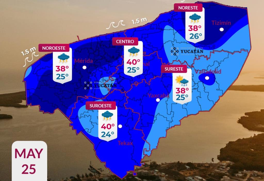 Pronóstico del tiempo: Así será el clima en Yucatán este lunes 25 de mayo