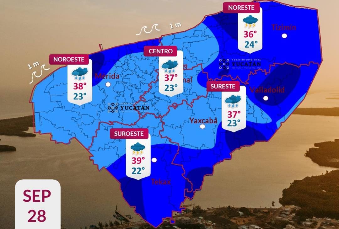 Pronóstico del tiempo: Así será el clima en Yucatán este lunes 28 de septiembre