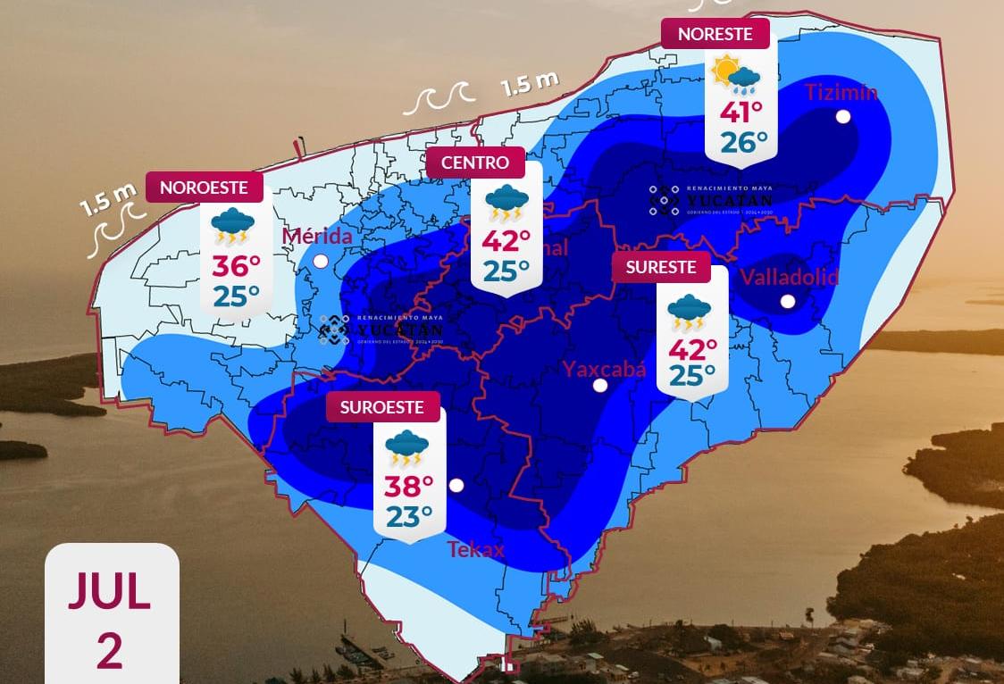 Pronóstico del tiempo: Así será el clima en Yucatán este jueves 2 de julio
