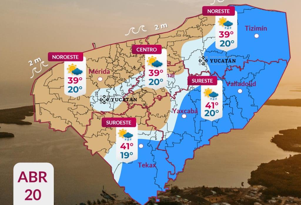 Pronóstico del tiempo: Así será el clima en Yucatán este lunes 20 de abril
