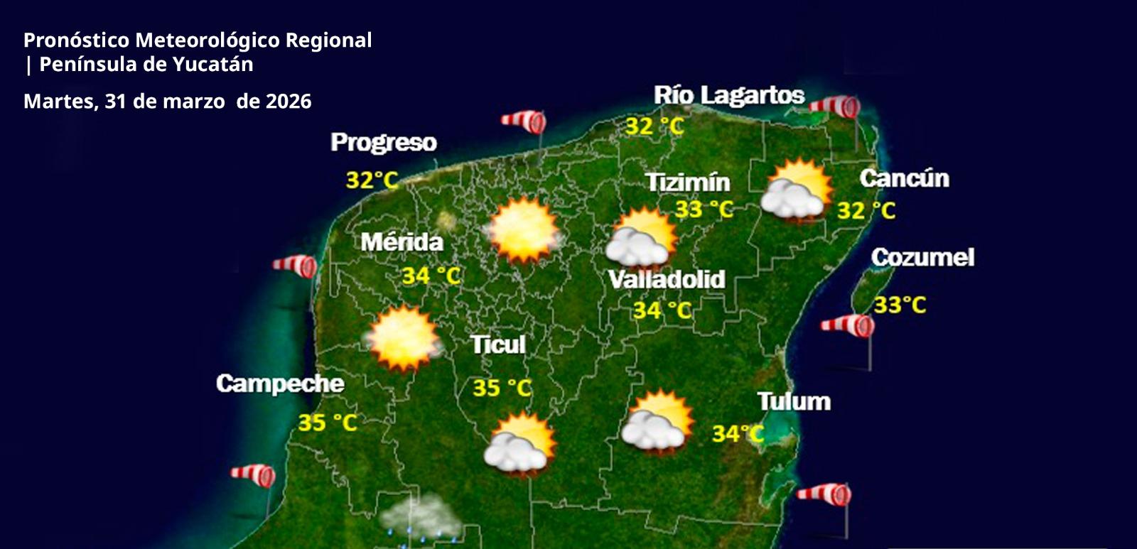 Pronóstico del tiempo: Así será el clima en Yucatán este martes 31 de marzo