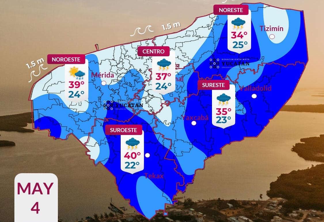 Pronóstico del tiempo: Así será el clima en Yucatán este lunes 4 de mayo