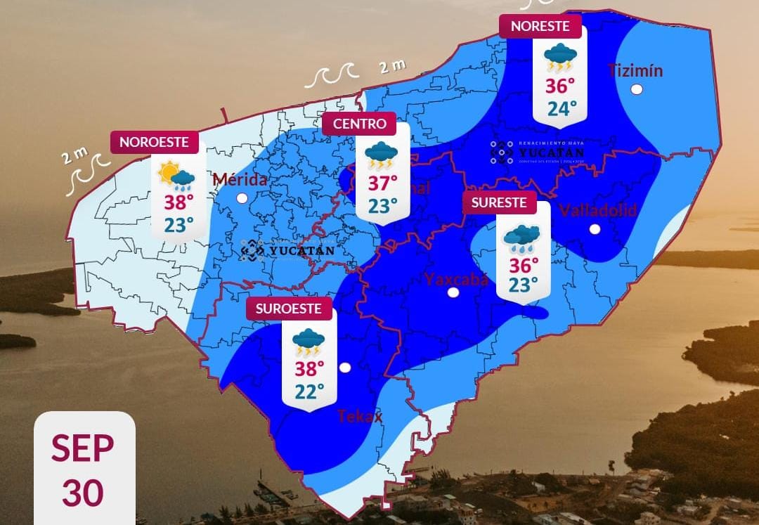 Pronóstico del tiempo: Así será el clima en Yucatán este miércoles 30 de septiembre