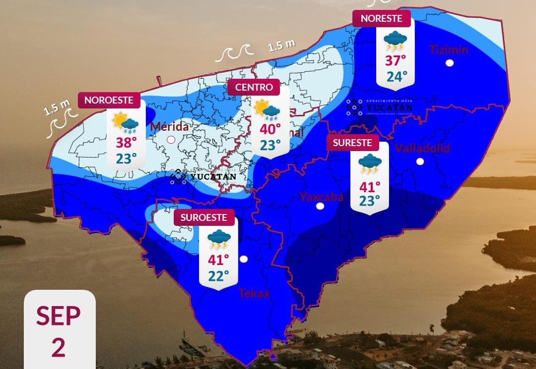Pronóstico del tiempo: Así será el clima en Yucatán este miércoles 2 de septiembre