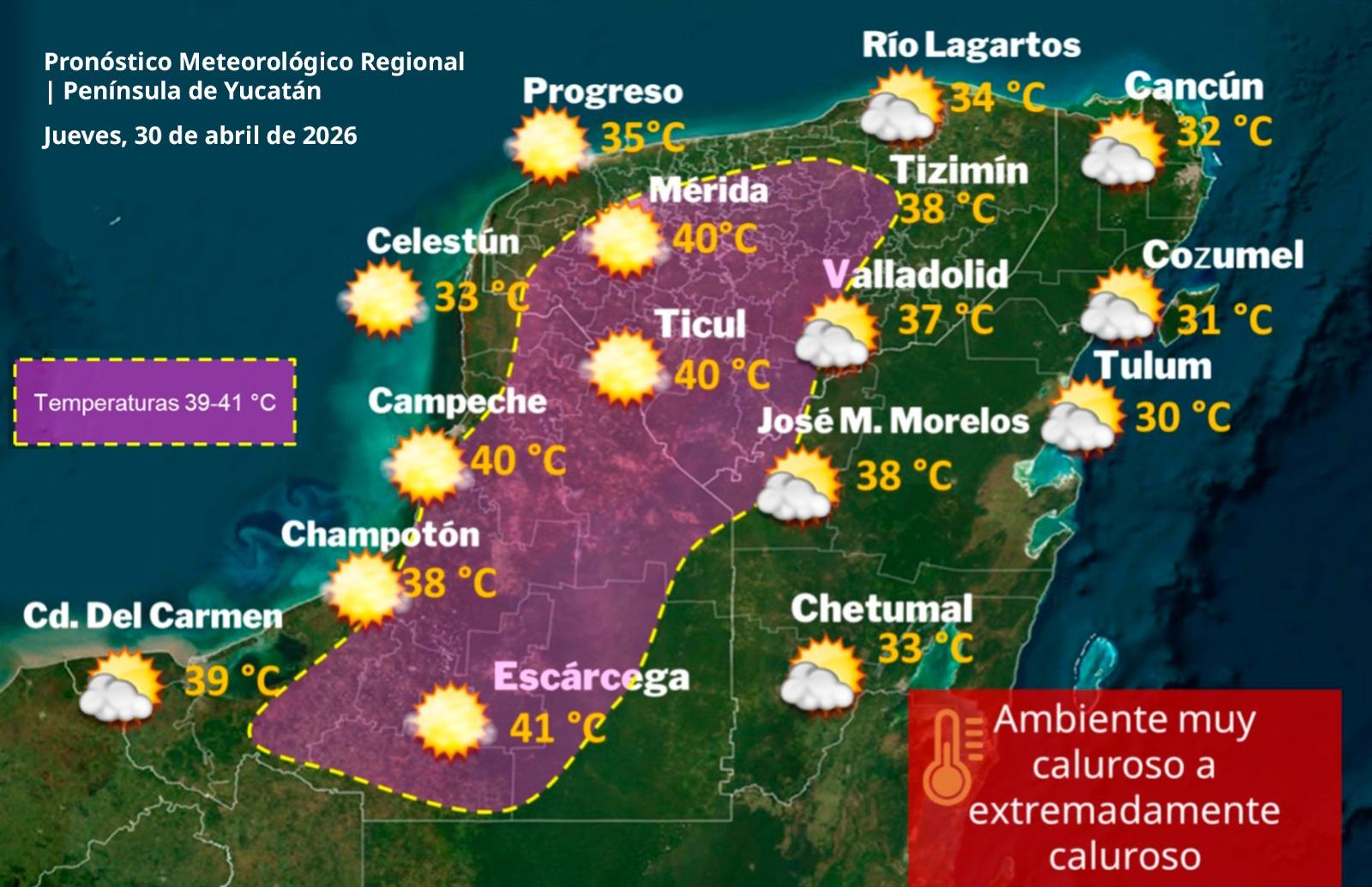 Pronóstico del tiempo: Así será el clima en Yucatán este jueves 30 de abril