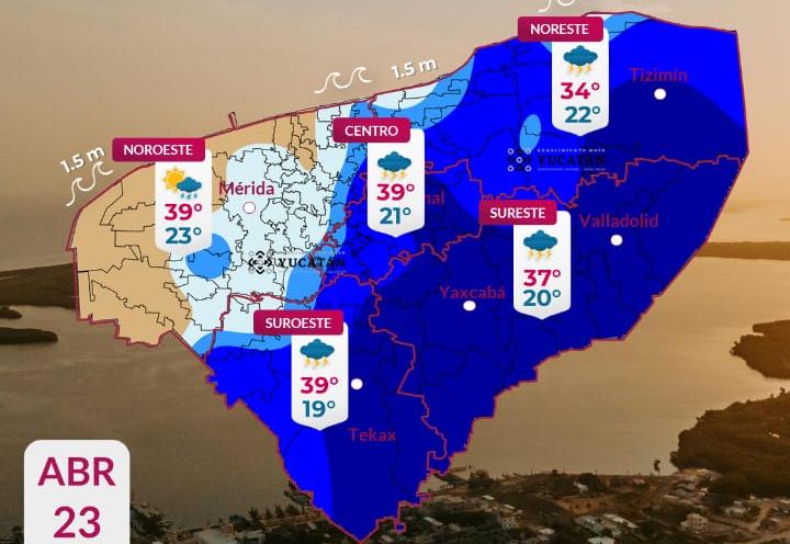 Pronóstico del tiempo: Así será el clima en Yucatán este jueves 23 de abril