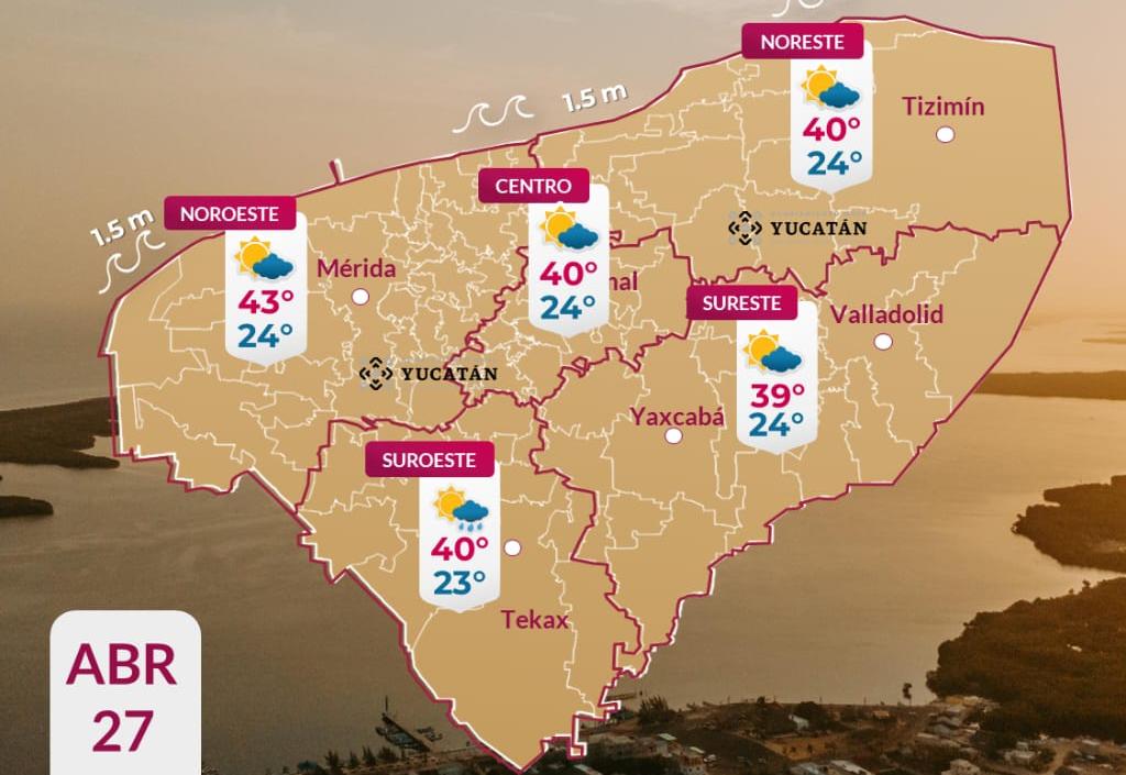 Pronóstico del tiempo: Así será el clima en Yucatán este lunes 27 de abril