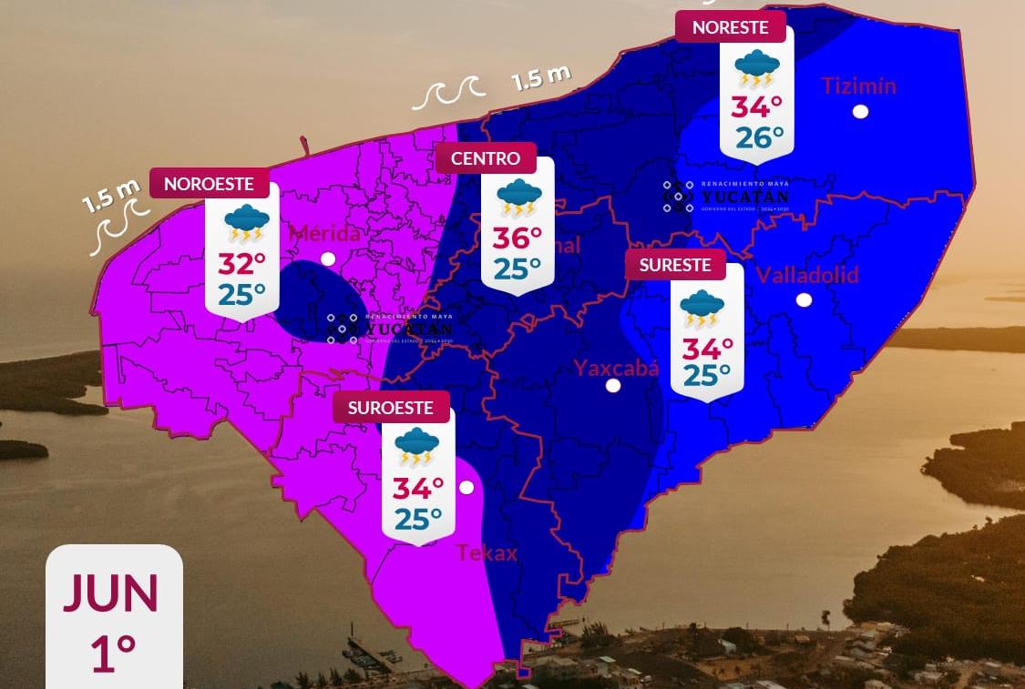 Pronóstico del tiempo: Así será el clima en Yucatán este lunes 1 de junio