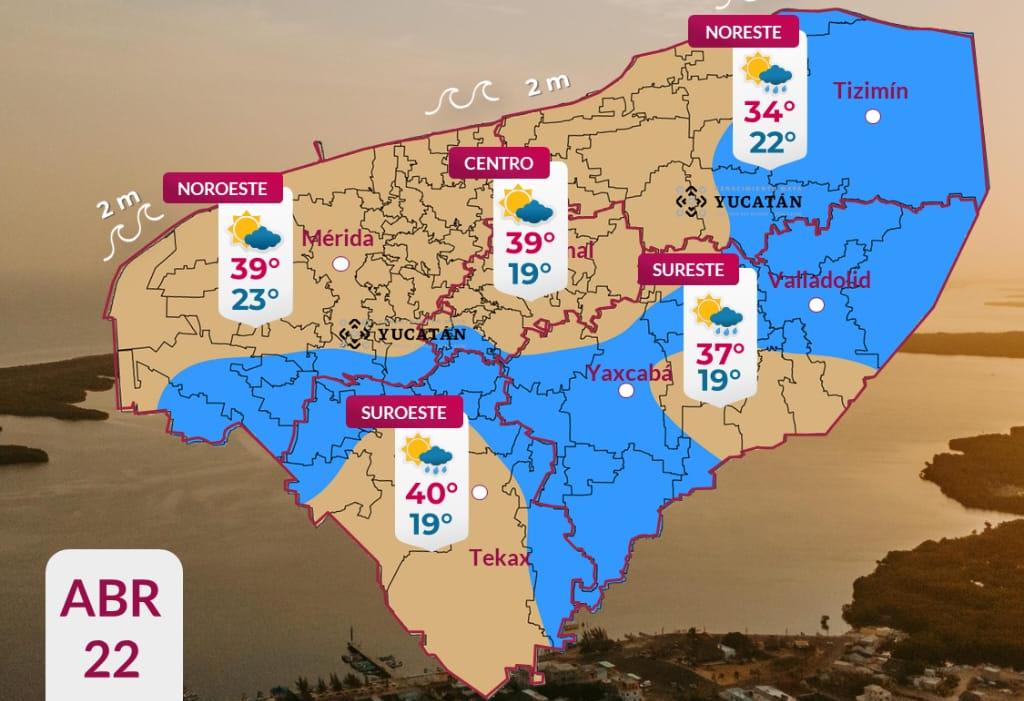 Pronóstico del tiempo: Así será el clima en Yucatán este miércoles 22 de abril
