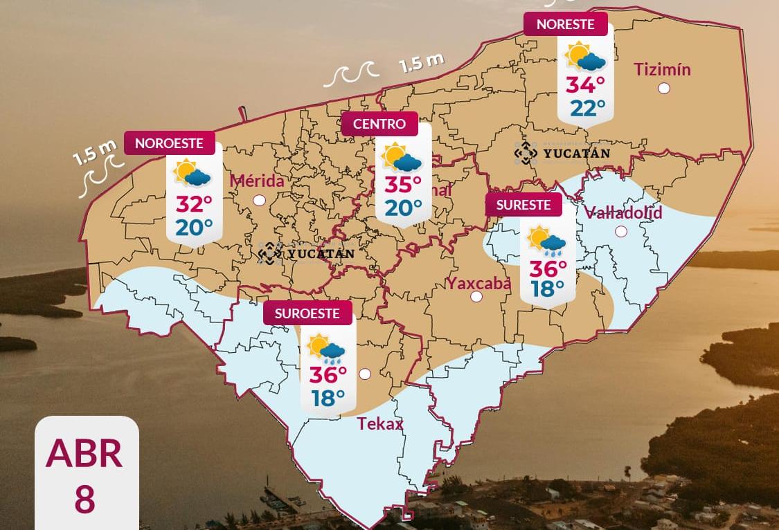 Pronóstico del tiempo: Así será el clima en Yucatán este miércoles 8 de abril