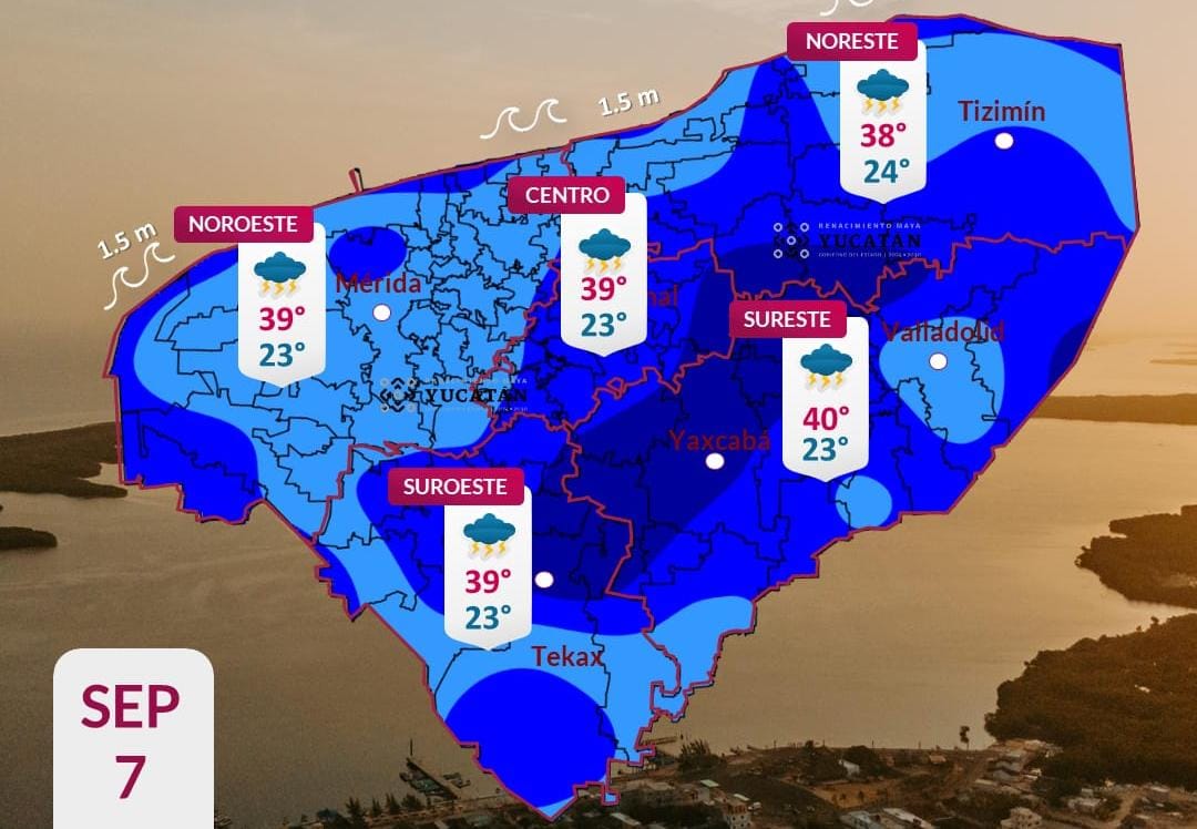 Pronóstico del tiempo: Así será el clima en Yucatán este lunes 7 de septiembre