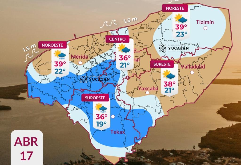 Pronóstico del tiempo: Así será el clima en Yucatán este viernes 17 de abril