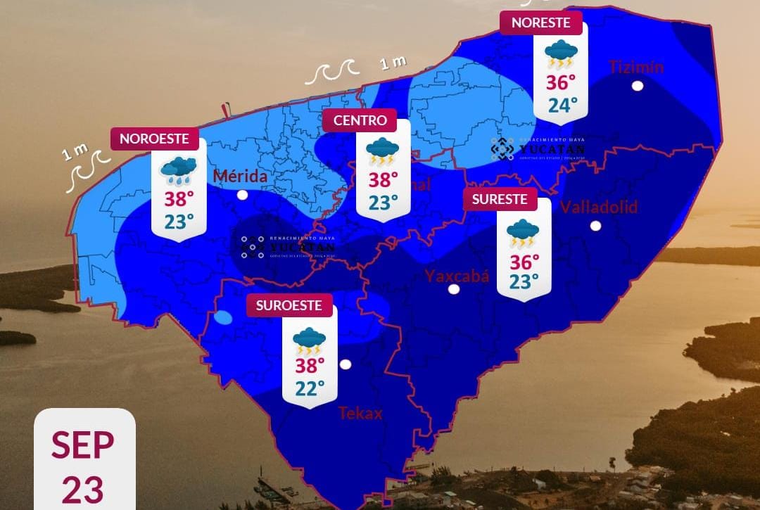 Pronóstico del tiempo: Así será el clima en Yucatán este miércoles 23 de septiembre