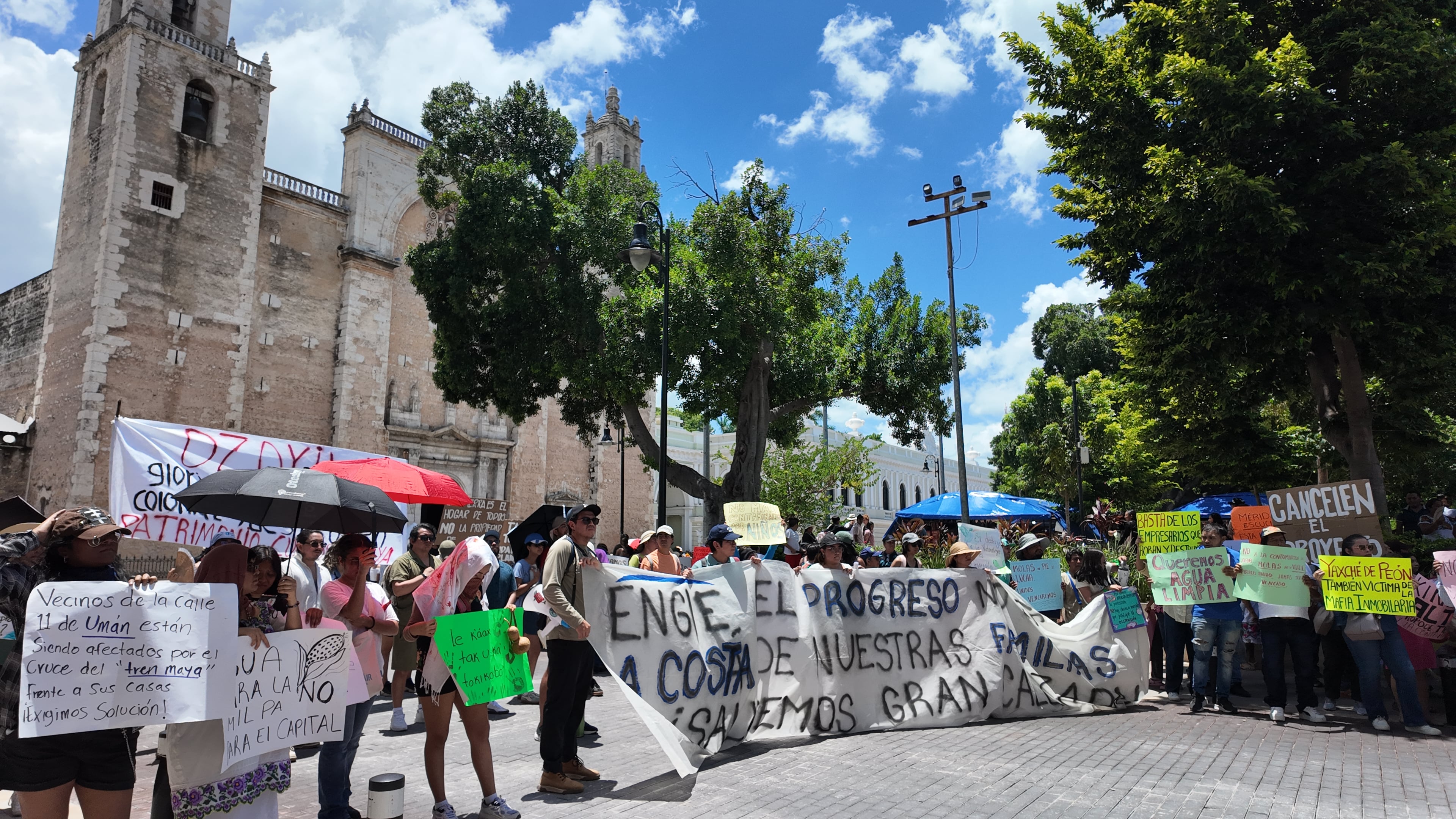 Marcha en Mérida exige respeto a la defensa del territorio y dignidad del pueblo maya 