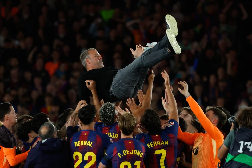 Flick dirige al Barcelona tras la muerte de su padre y celebra el título de La Liga