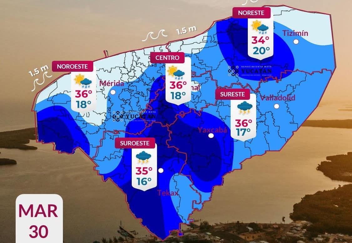 Pronóstico del tiempo: Así será el clima en Yucatán este lunes 30 de marzo