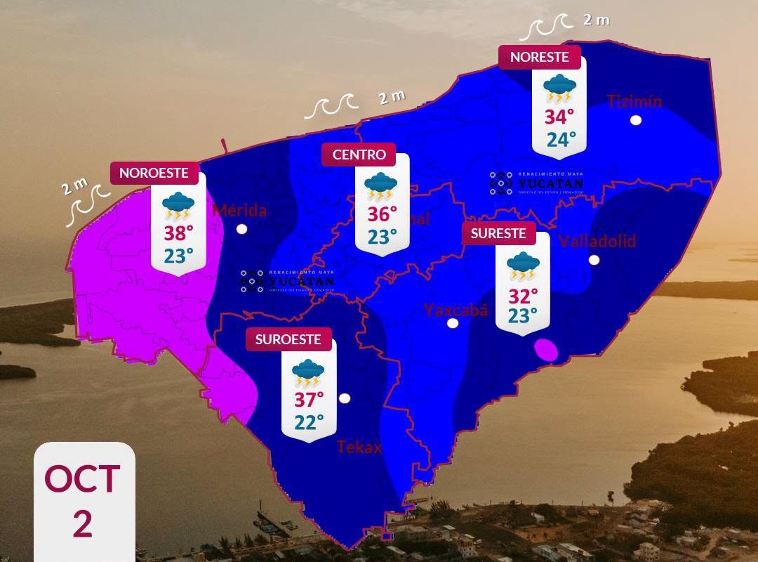 Pronóstico del tiempo: Así será el clima en Yucatán este viernes 2 de octubre