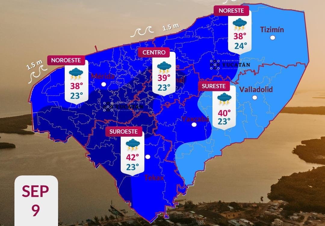 Pronóstico del tiempo: Así será el clima en Yucatán este miércoles 9 de septiembre