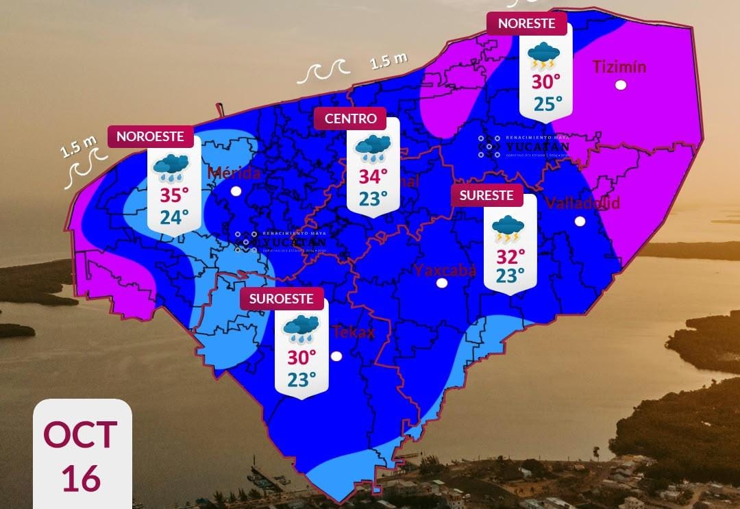 Pronóstico del tiempo: Así será el clima en Yucatán este viernes 16 de octubre