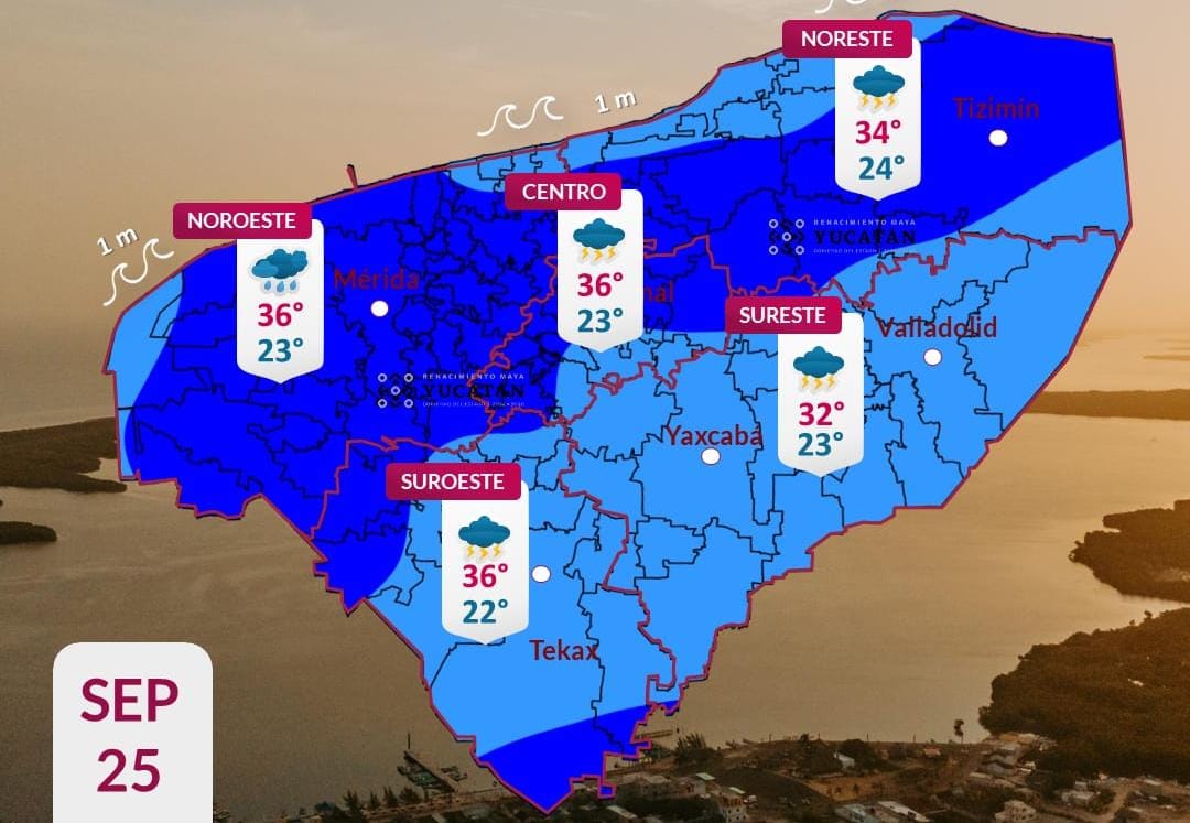 Pronóstico del tiempo: Así será el clima en Yucatán este viernes 25 de septiembre