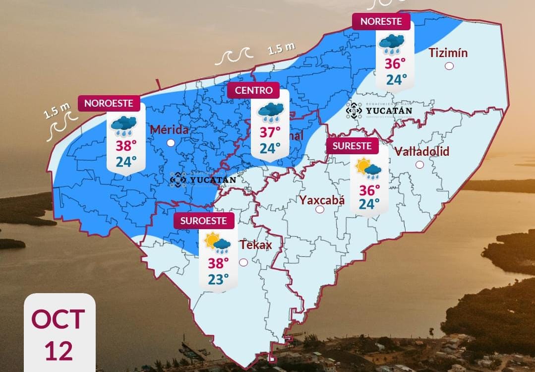 Pronóstico del tiempo: Así será el clima en Yucatán este lunes 12 de octubre