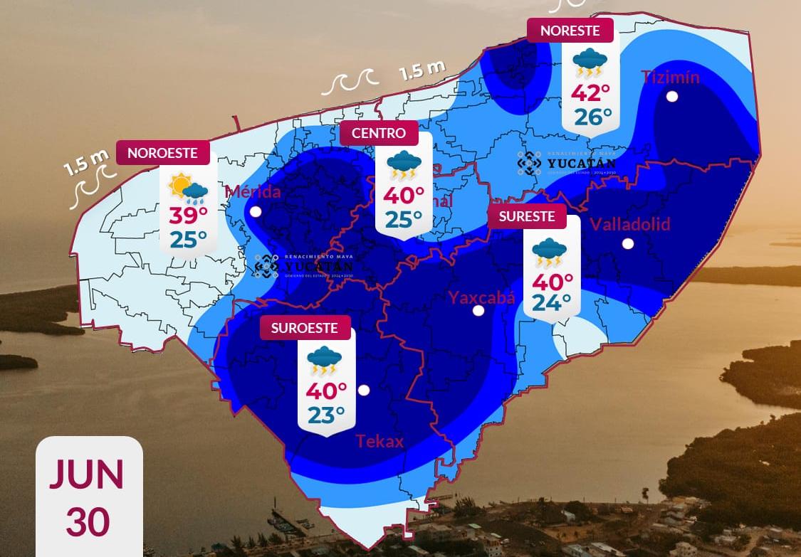 Pronóstico del tiempo: Así será el clima en Yucatán este martes 30 de junio