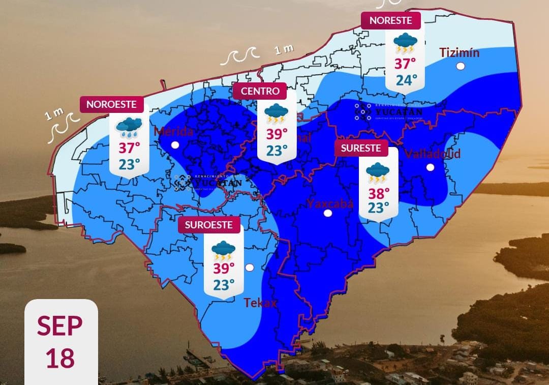 Pronóstico del tiempo: Así será el clima en Yucatán este viernes 18 de septiembre