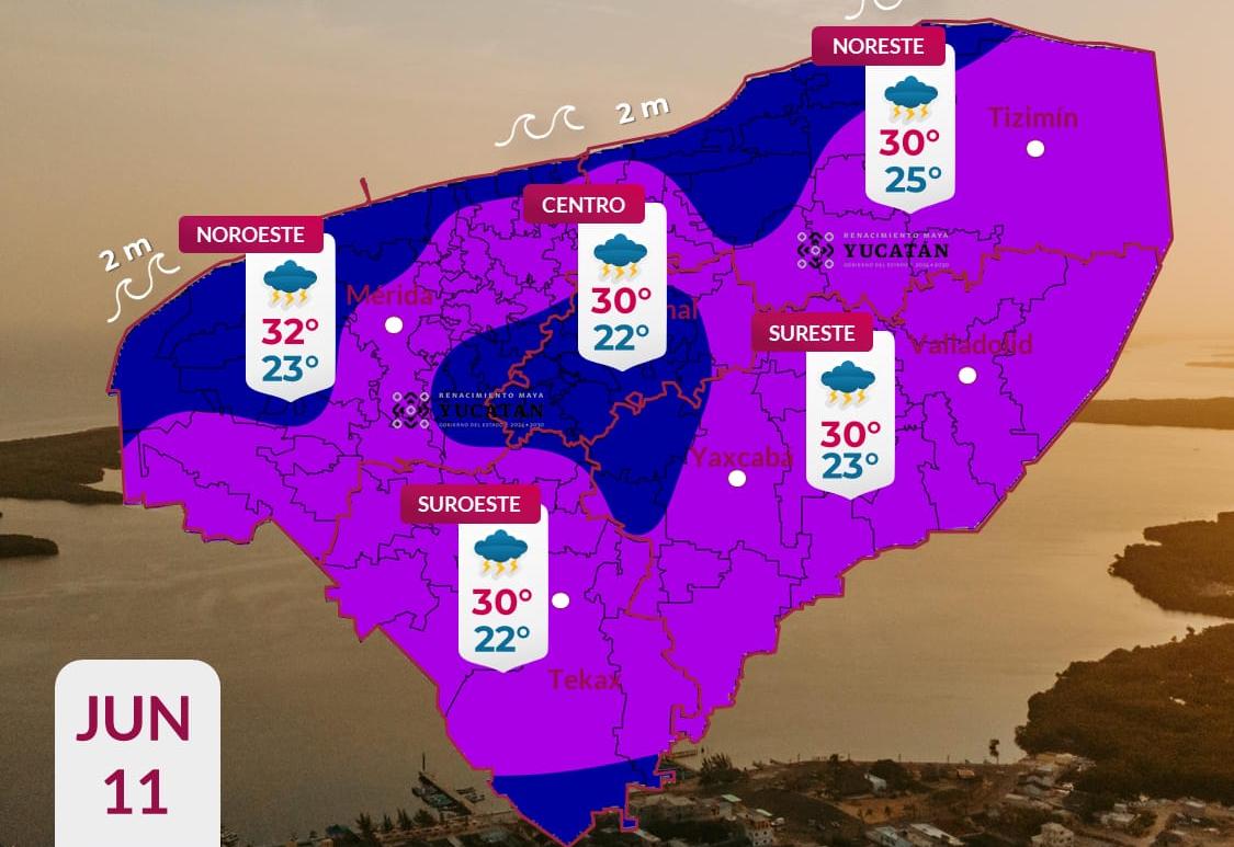 Pronóstico del tiempo: Así será el clima en Yucatán este jueves 11 de junio