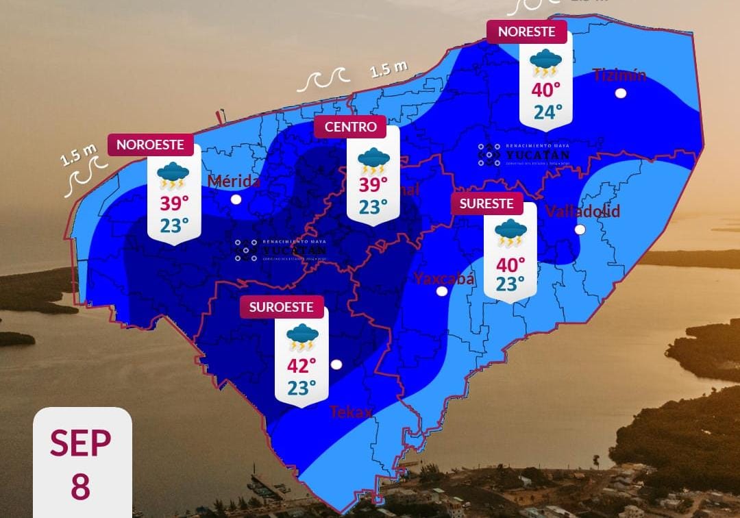 Pronóstico del tiempo: Así será el clima en Yucatán este martes 8 de septiembre