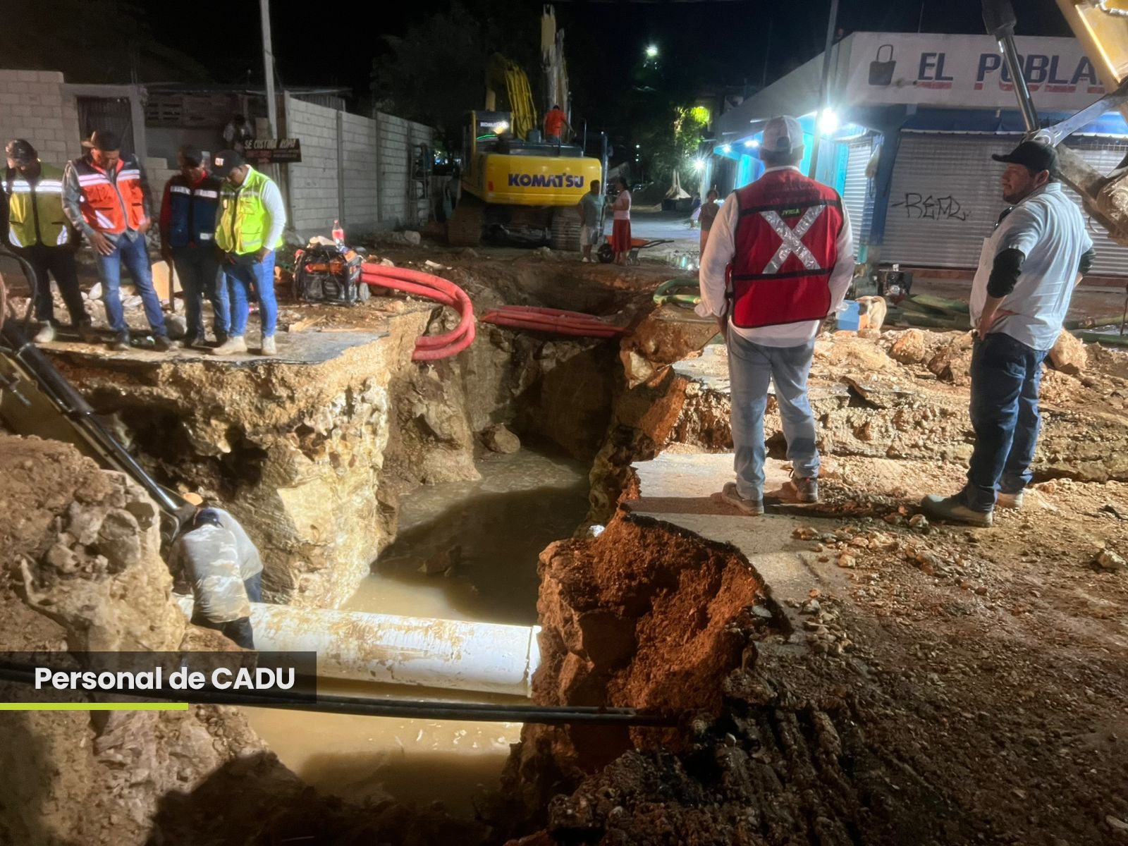 CADU concluye trabajos de reparación en línea de agua potable afectada en Playa del Carmen