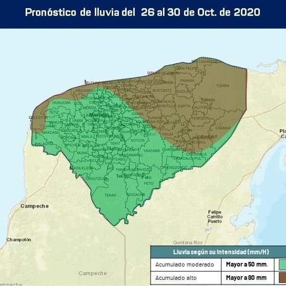 El agua es inminente para el lunes, martes y miércoles en Yucatán: Uady