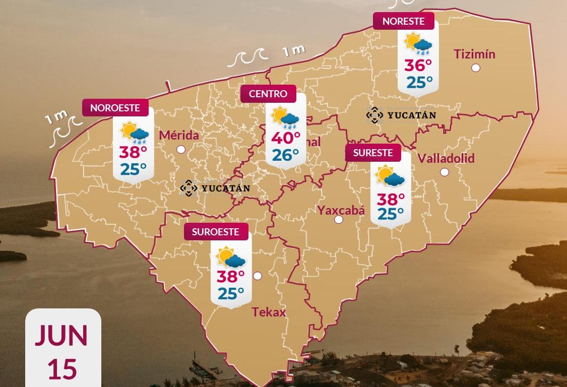 Pronóstico del tiempo: Así será el clima en Yucatán este lunes 15 de junio