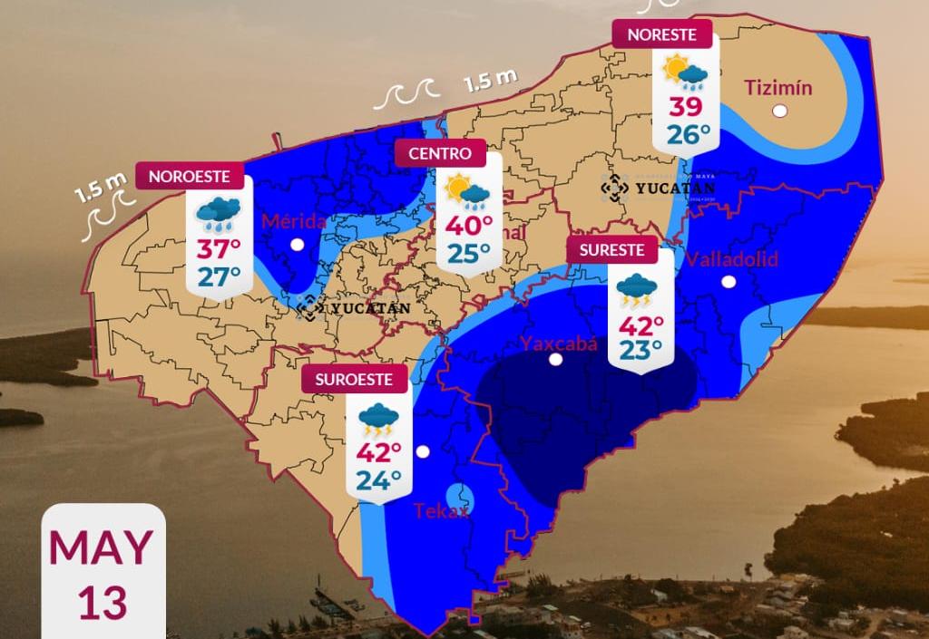 Pronóstico del tiempo: Así será el clima en Yucatán este miércoles 13 de mayo