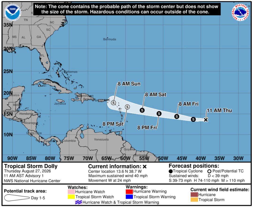 Tormenta tropical 'Dolly' no representa peligro para Quintana Roo: Coeproc