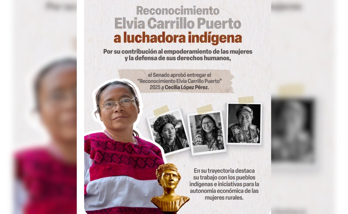 Senado entregará a Cecilia López Pérez el reconocimiento Elvia Carrillo Puerto 2025